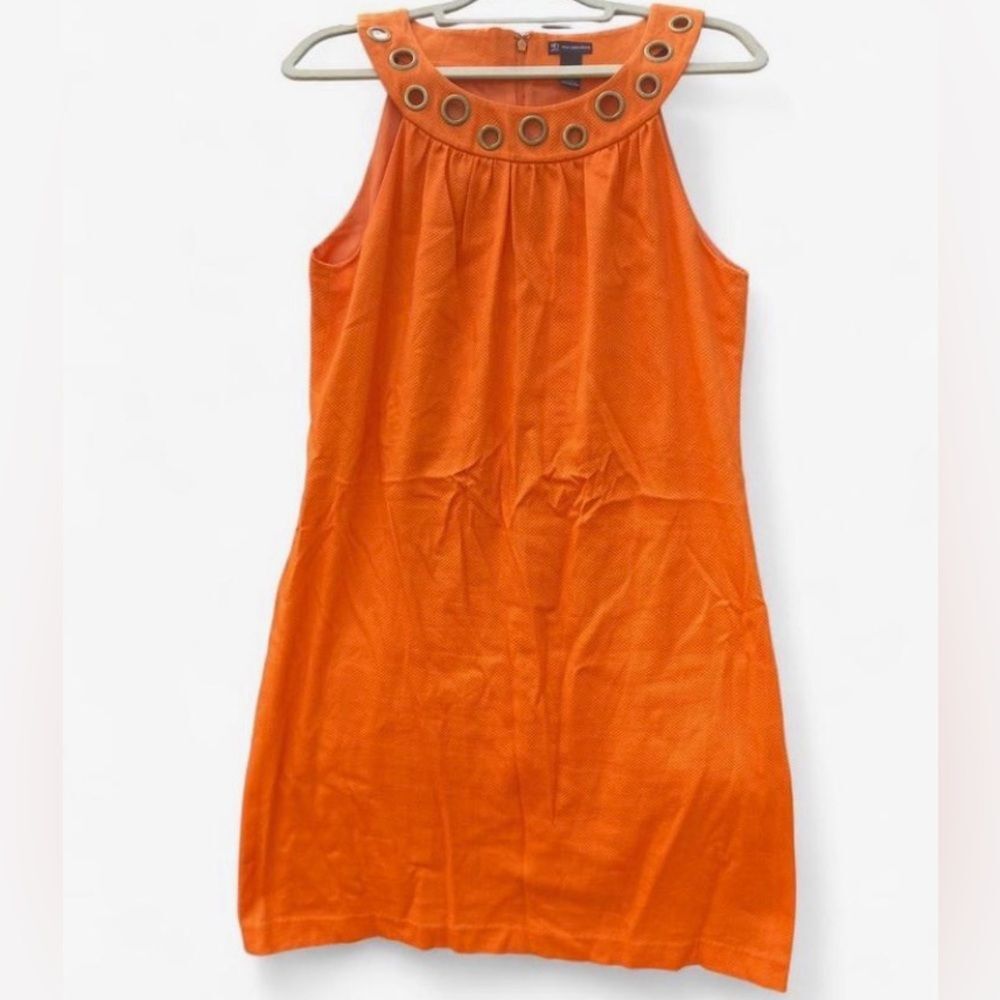 New Directions Orange Midi Dress